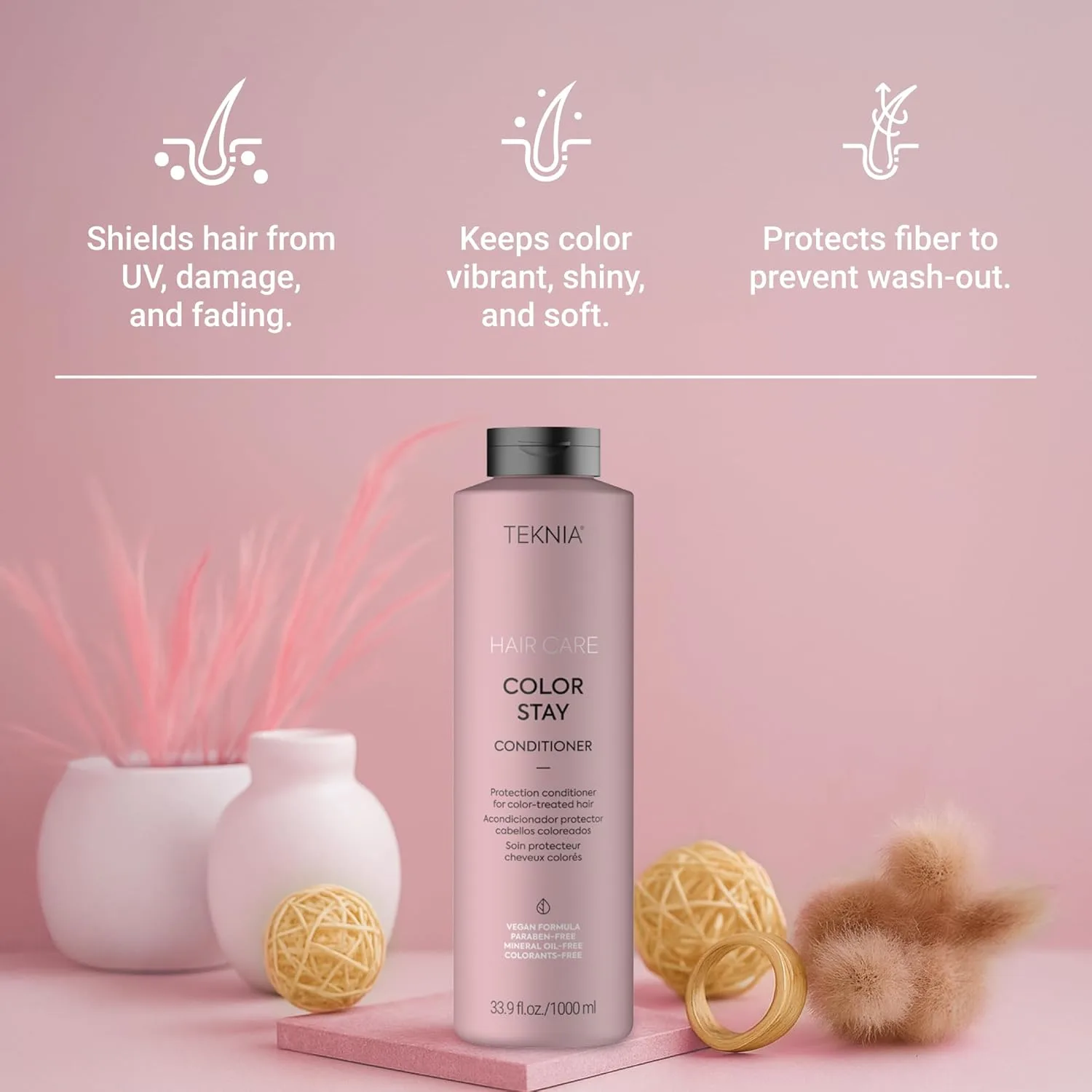 Кондиционер для окрашенных волос LAKMÉ Teknia Color Stay Conditioner, безопасен для окрашенных волос, 33,8 жидких унций. — фото 3