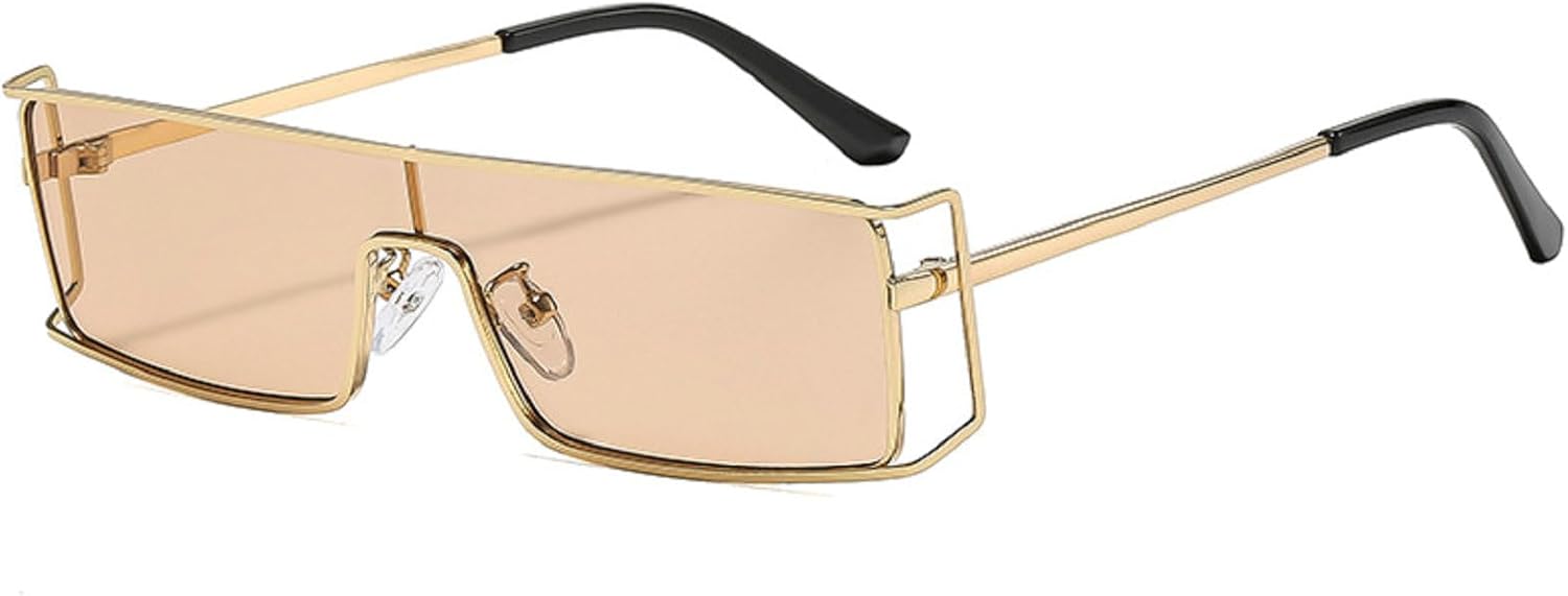 

Ретро женские солнцезащитные очки в маленькой металлической оправе, прямоугольной формы, модные солнцезащитные очки, трендовые мужские солнцезащитные очки UV400 mincl, Champagne