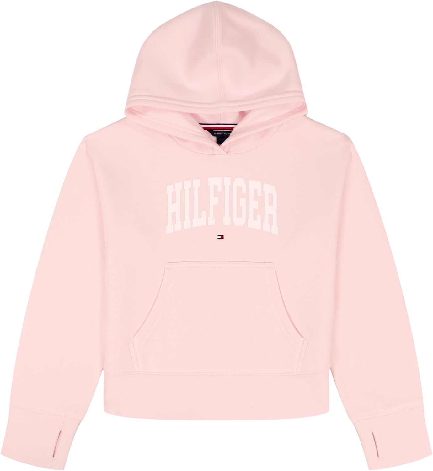 

Толстовка Tommy Hilfiger с длинными рукавами и флисовым принтом для девочек, мягкая и удобная, Pocketed Blushing Bride