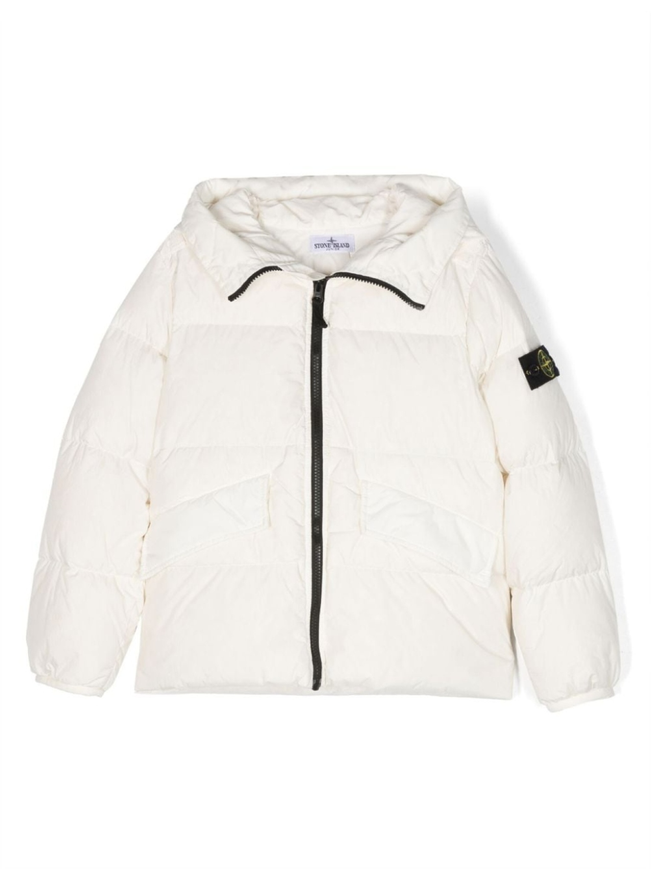 

Stone Island Junior пуховик с логотипом Compass, нейтральный цвет