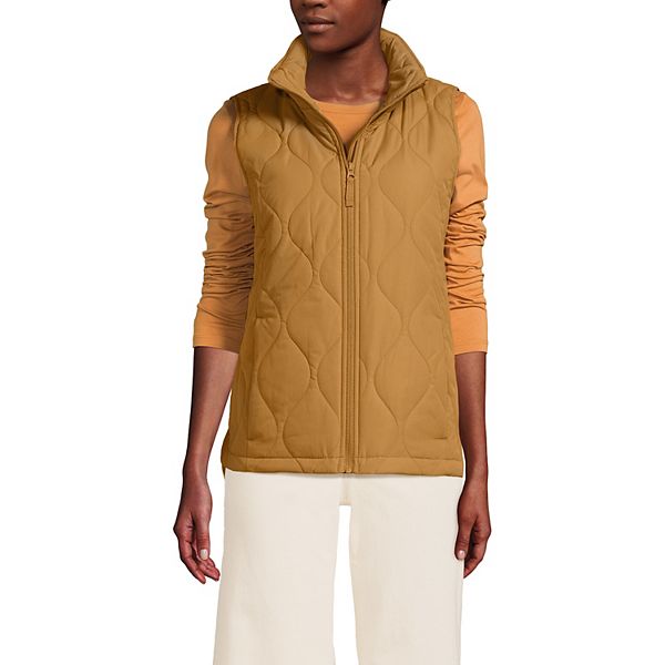 

Утепленная безворсовая жилетка Petite Featherfree Onion Lands' End, Canyon Camel