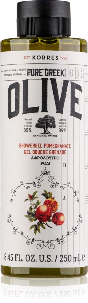 

Бодрящий гель для душа с чистой греческой оливой и гранатом Korres, 250 мл