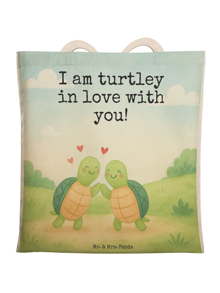 

Mr. & Mrs. Panda Сумка-шоппер с изображением пары черепах и надписью, выполненная белым цветом