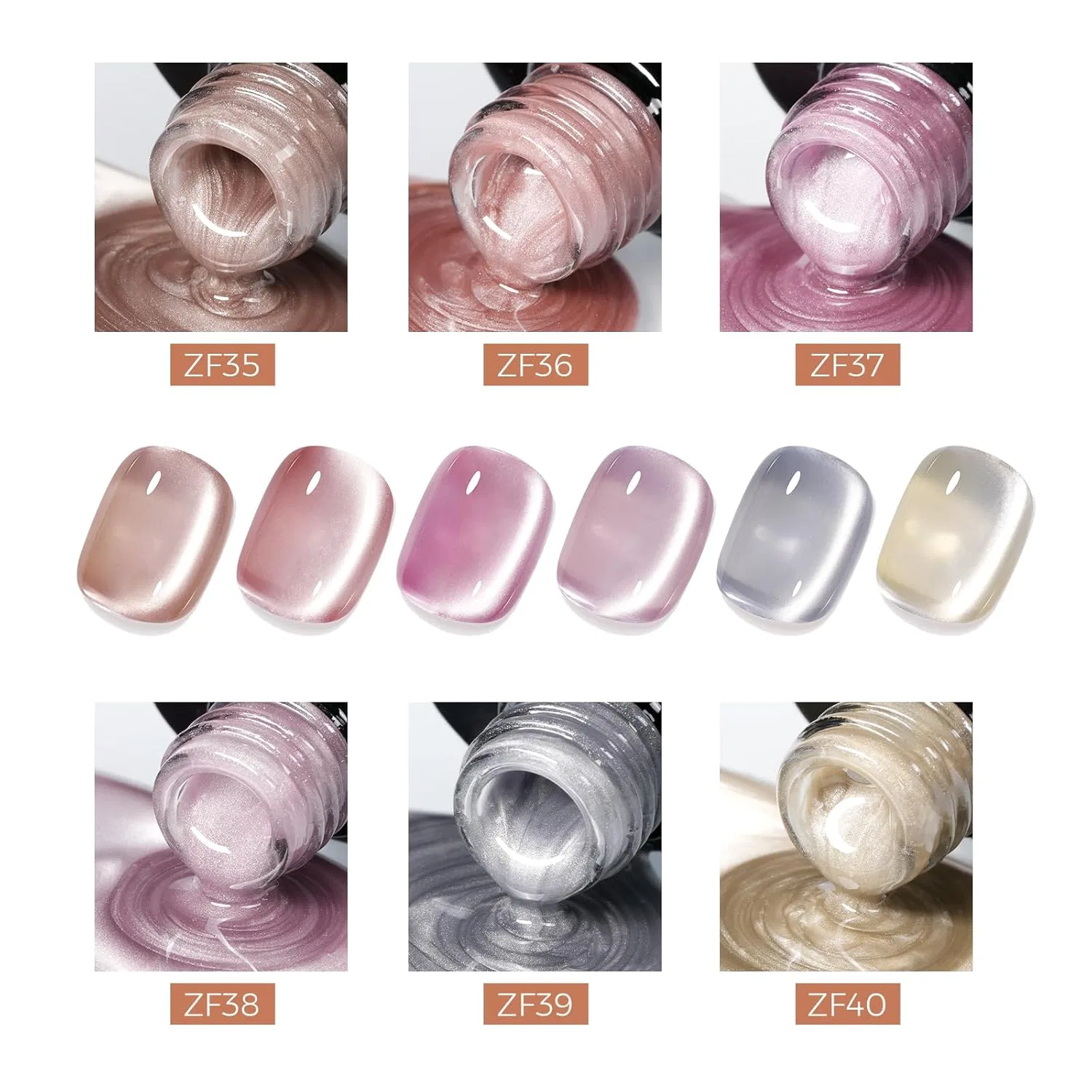 Гель-лак для ногтей «Cat Eyes Jelly Magnet» от TOMICCA, 6 цветов Tomicca, Cat Magnetic Eye-Milky Jelly — фото 2
