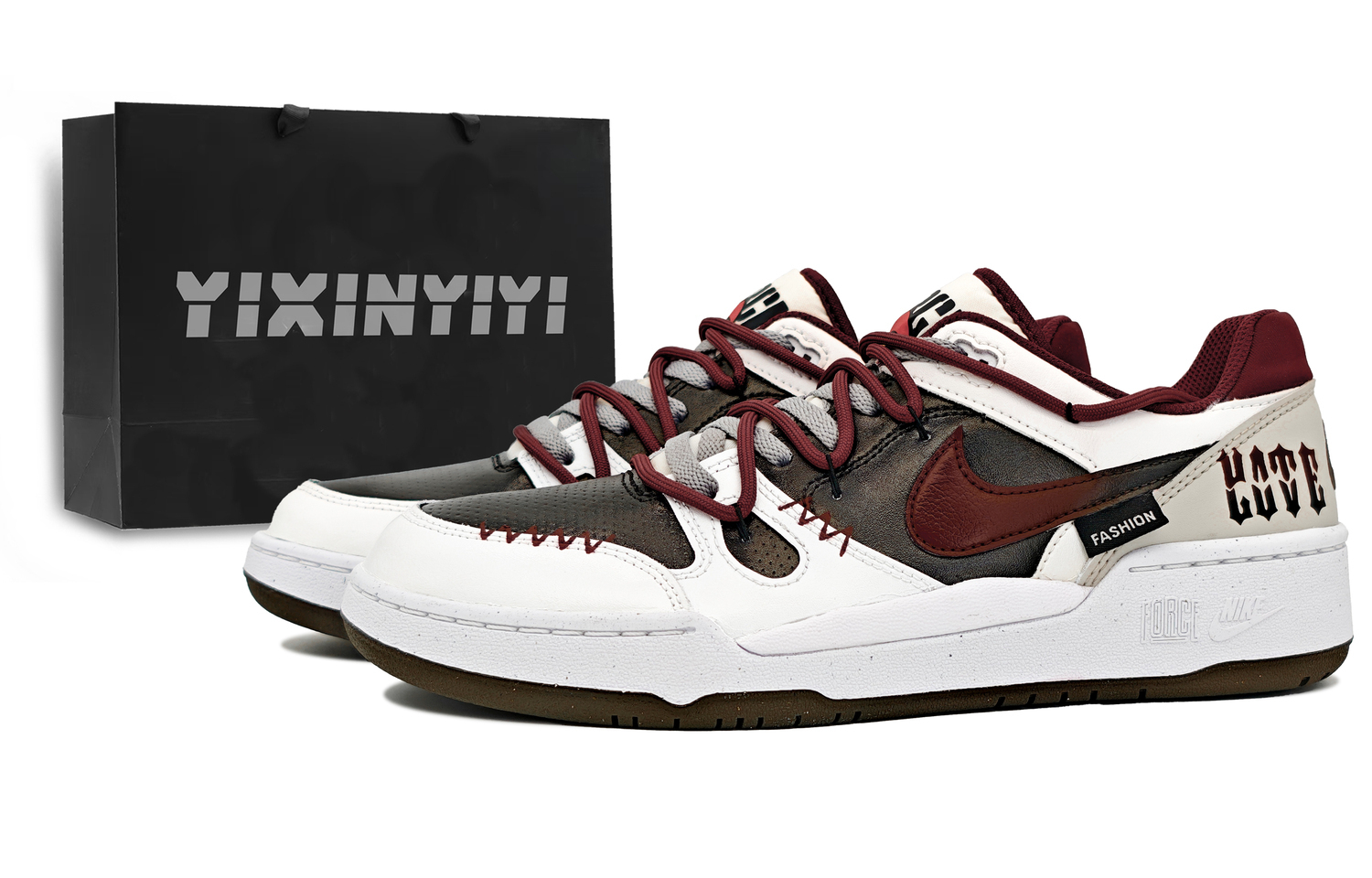 

Nike Полноразмерные износостойкие и легкие низкие кроссовки для скейтбординга мужские красный черный