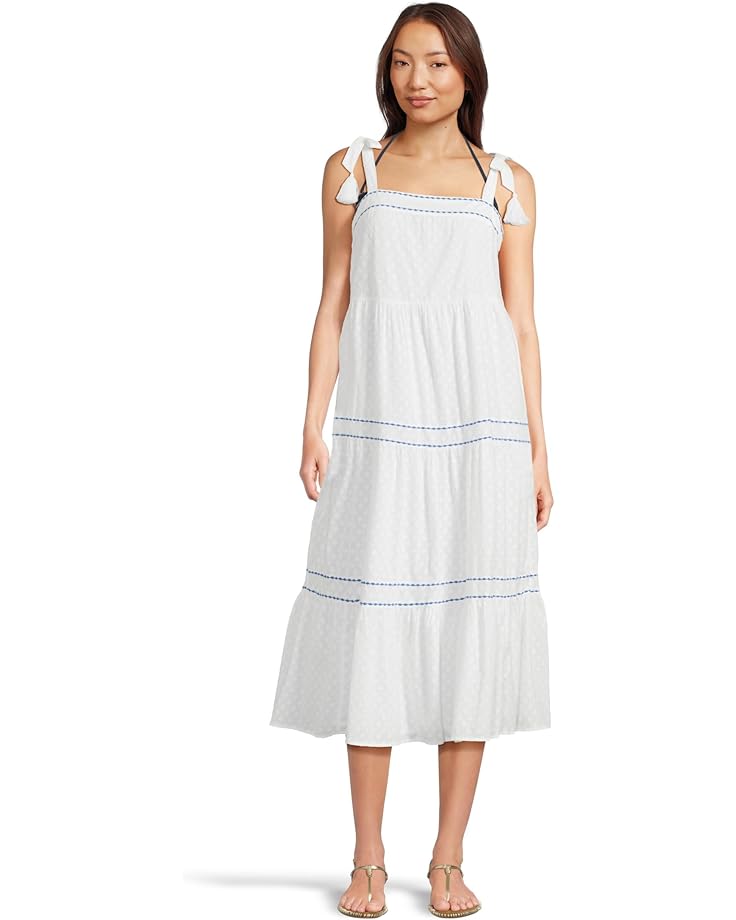 

Платье Tommy Bahama Cotton Clip Sq Neck Tiered Midi, белый