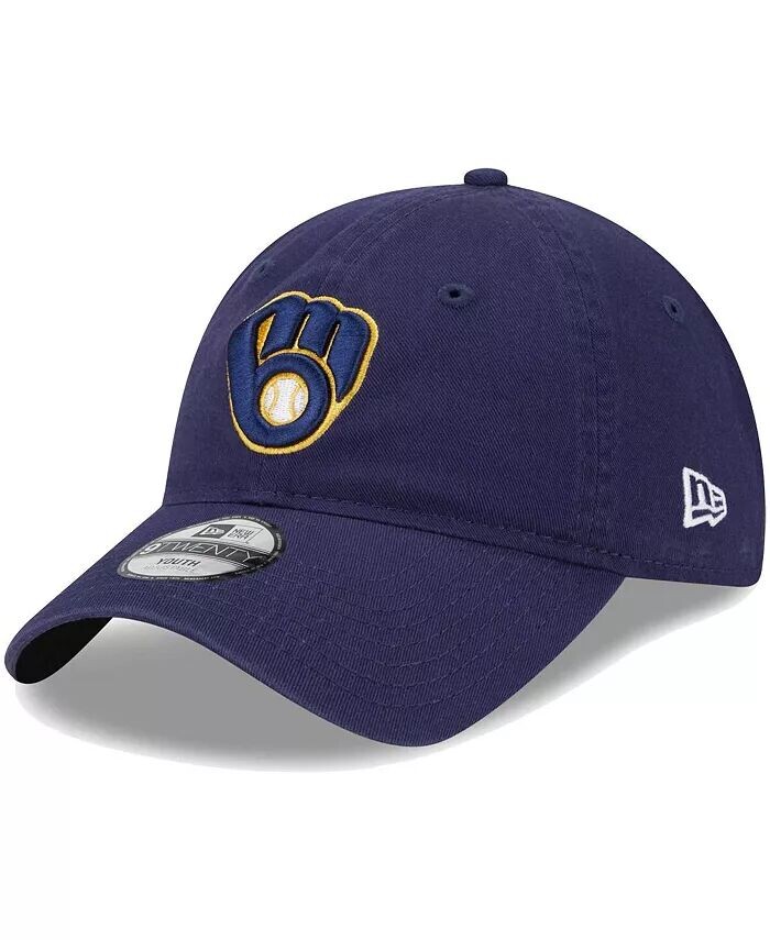 

Регулируемая кепка Milwaukee Brewers Team 9TWENTY для мальчиков и девочек New Era