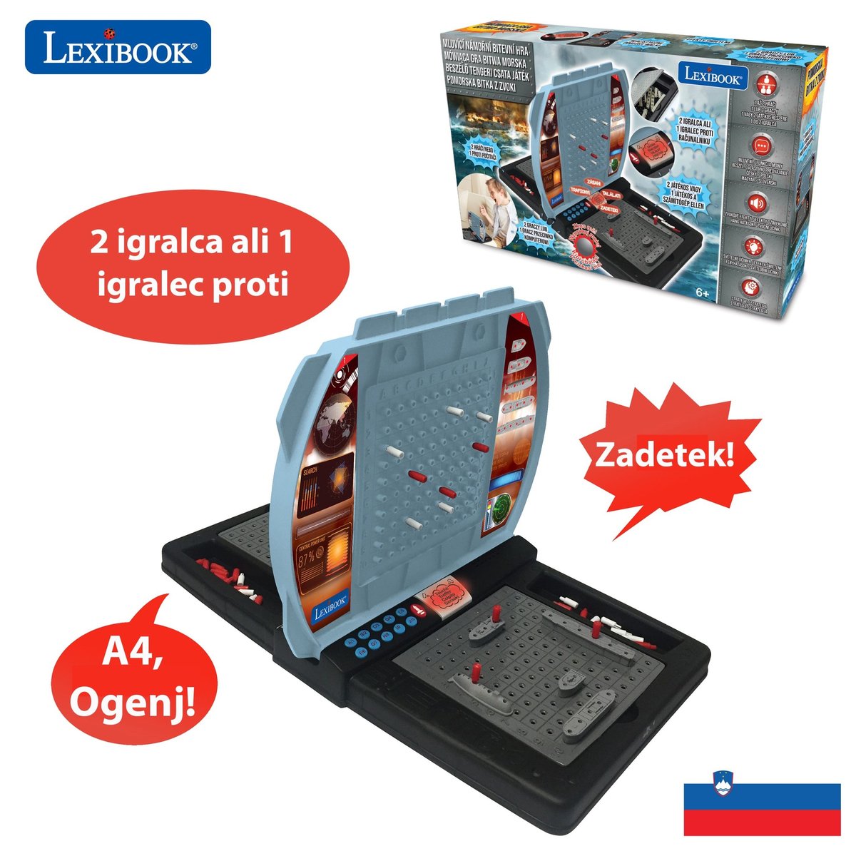 

Lexibook, игра с электронным кораблем для 1–2 игроков со световыми и звуковыми эффектами GT2800I2