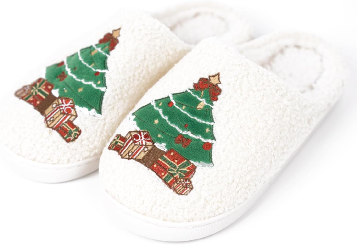 

Мультяшные тапочки для женщин и мужчин, милые, уютные, плюшевые, теплые тапочки на дома и улицу, «Встретимся в полночь», клубника, гриб, злые глаза, сердечки-любовь V Opxin, Christmas Tree-b