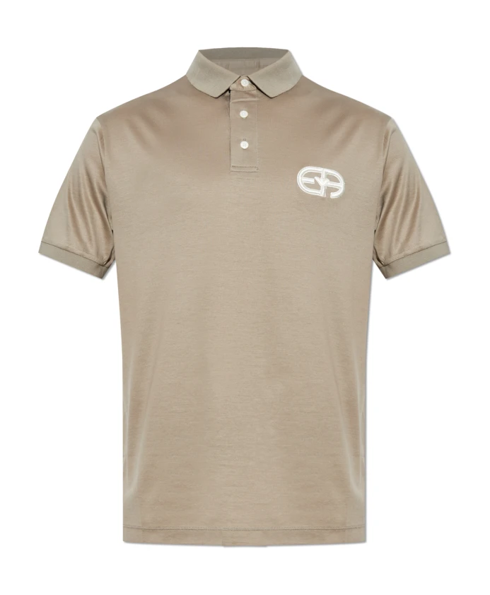 

Поло с логотипом Emporio Armani, бежевый