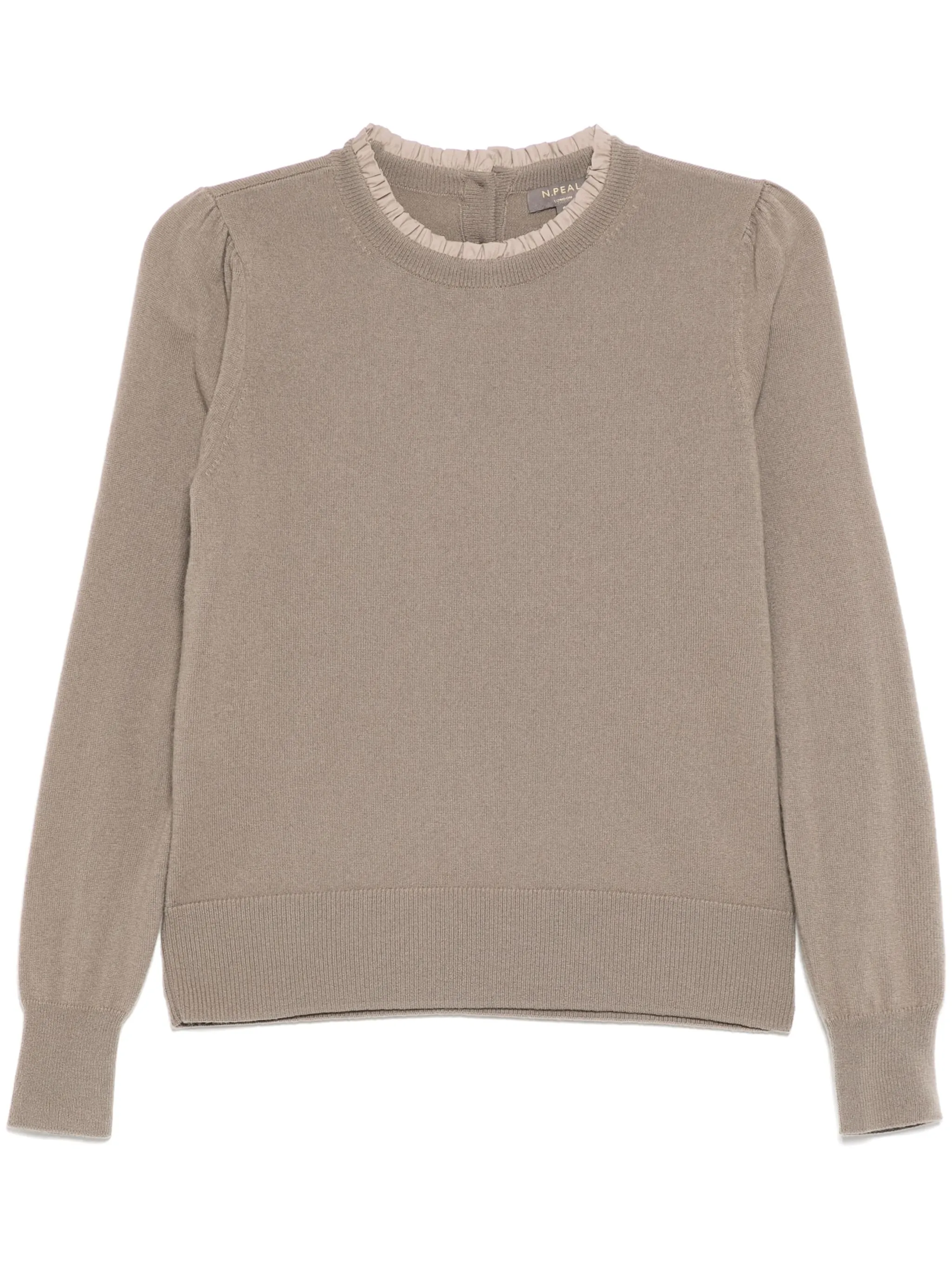 

Свитер с оборками N.Peal, коричневый