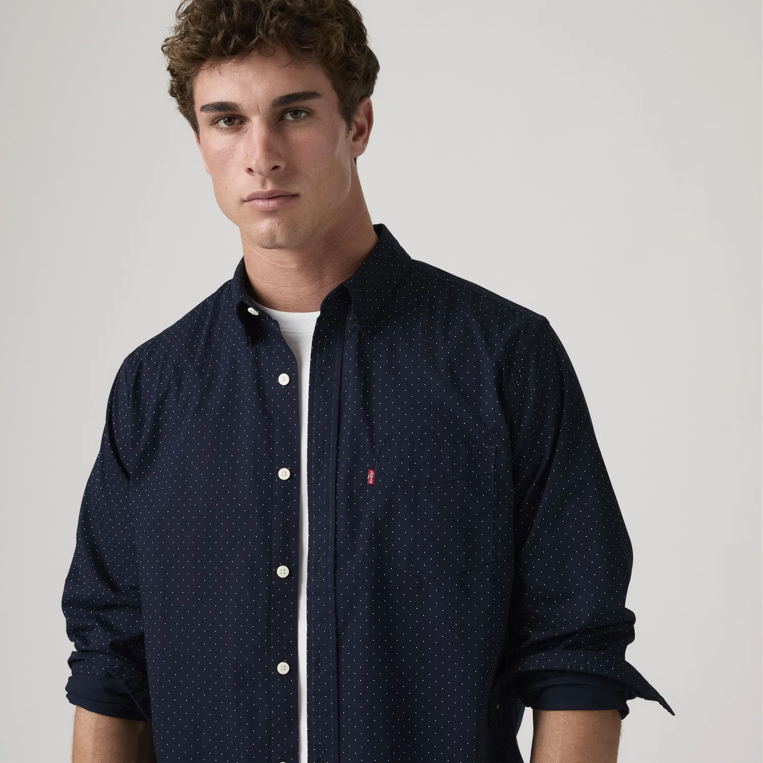 Классическая рубашка из поплина с одним карманом, стандартного кроя Levi's, Blue — фото 4
