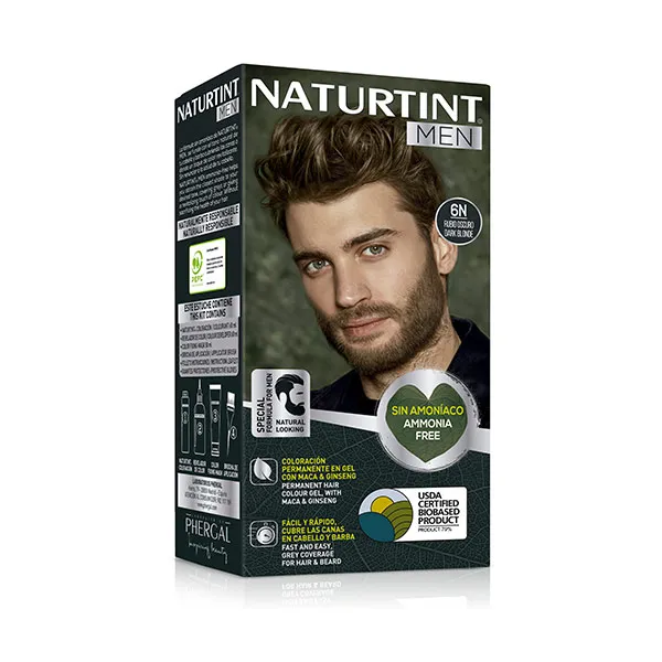 

Краситель без аммиака Naturtint Men Tinte Coloración Permanente Naturtint, цвет rubio oscuro