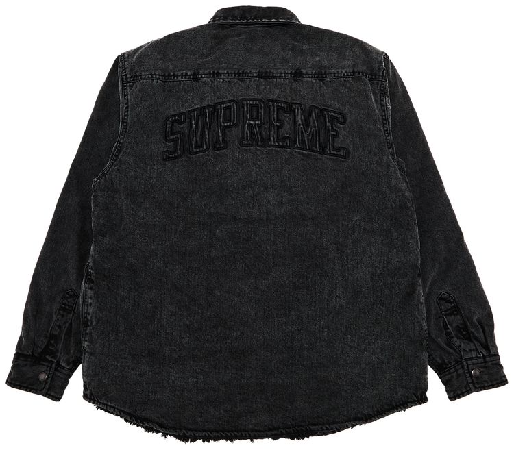 Рабочая рубашка Supreme с подкладкой из искусственной овчины, черный — фото 2