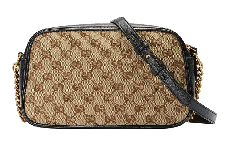 Женская сумка через плечо Gucci GG Marmont из канвы с кожаной отделкой — фото 4