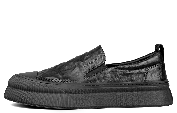 

New Korea Кроссовки для скейтбординга мужские черные легкие дышащие с амортизацией низкие, цвет Black