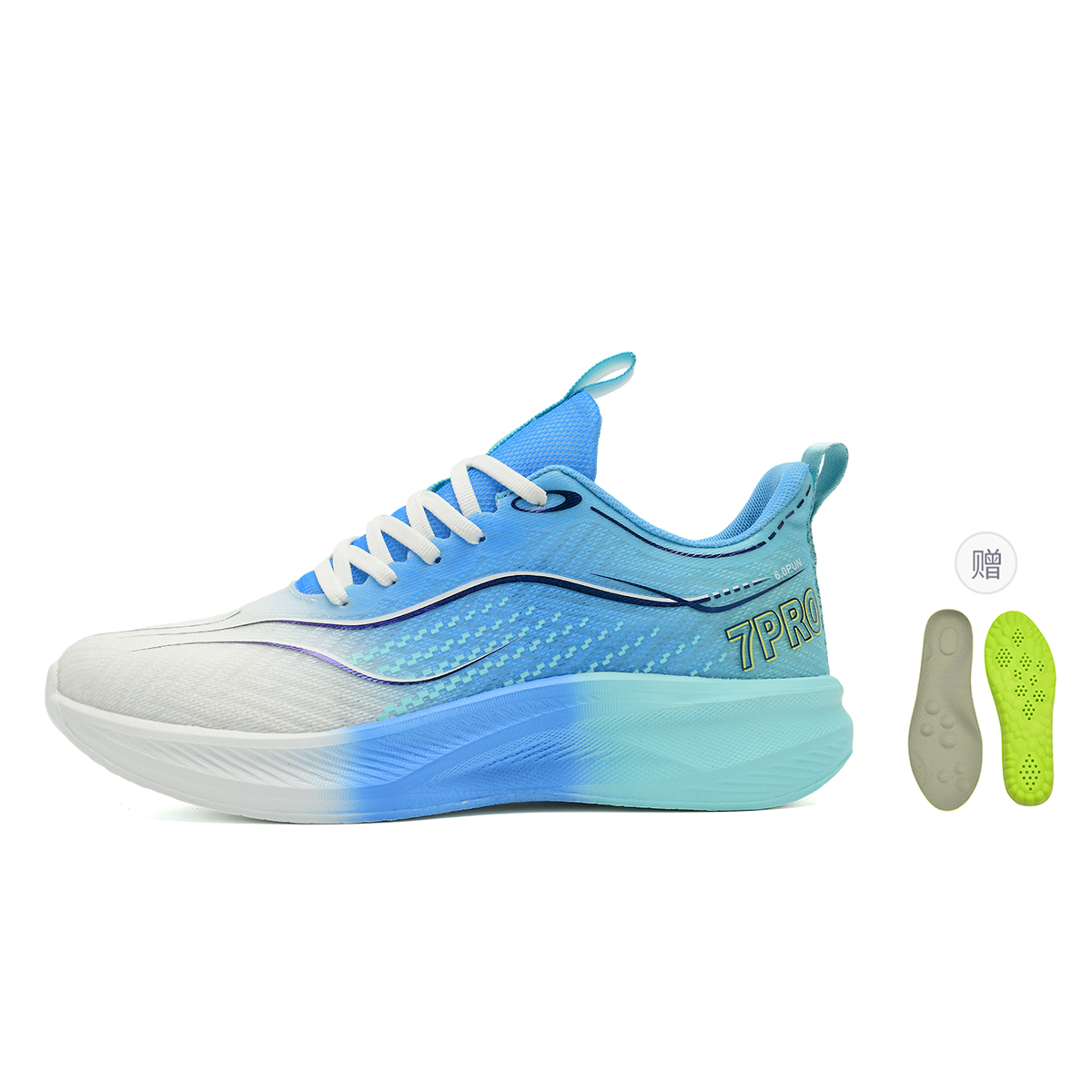 

7 SEVFUN Унисекс кроссовки низкие бело-розово-зеленые лазурные с бесплатной латексной стелькой, цвет Azure (Free Latex Insole)