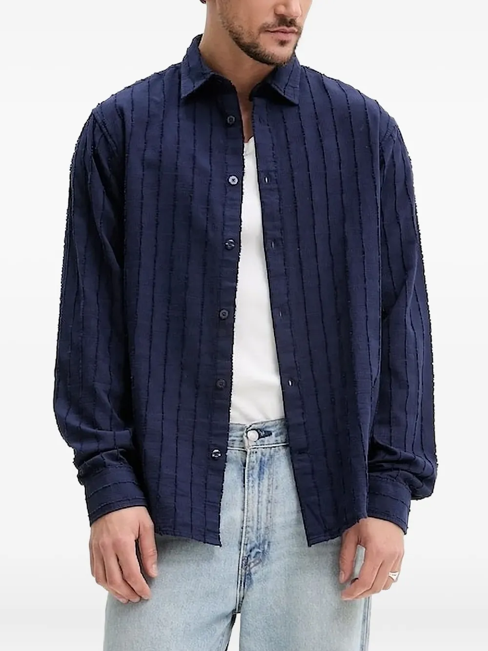 

Текстурированная полосатая рубашка Desigual, синий