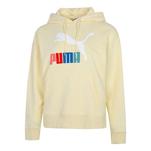 

Свитер contrasting colors logo printing loose hoodie yellow Puma, желтый