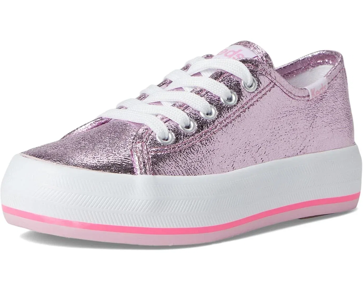 Детские кроссовки Keds Triple Up Bottom Stripe, розовые, на платформе, модель ZOGG2432 — фото 3
