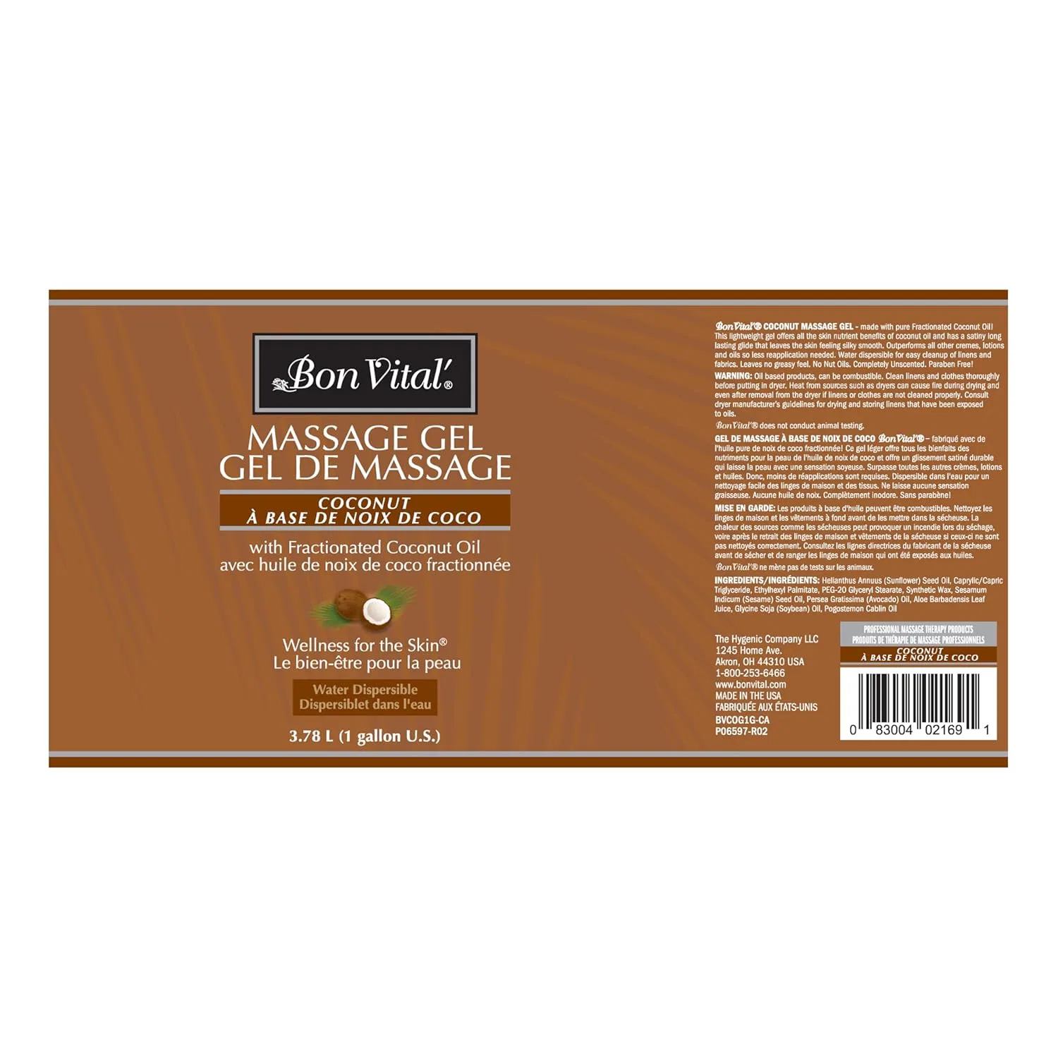 Гель для массажа Coconut Bon Vital на основе 100% чистого фракционированного кокосового масла — фото 2