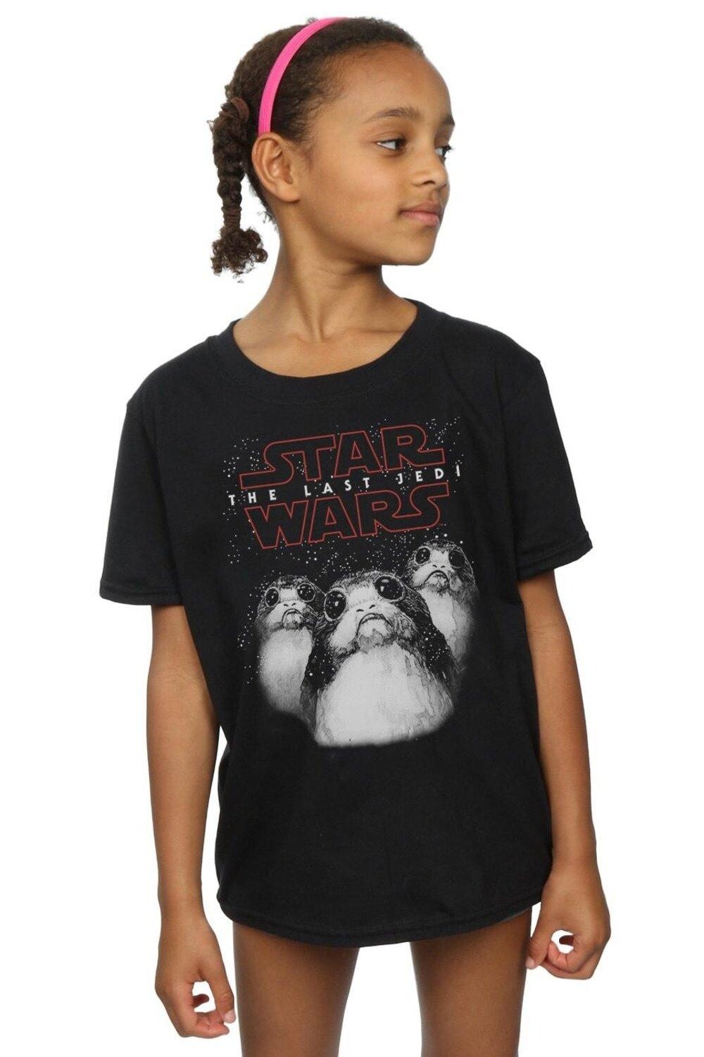 

Хлопковая футболка «Последние джедаи Поргс» Star Wars, черный