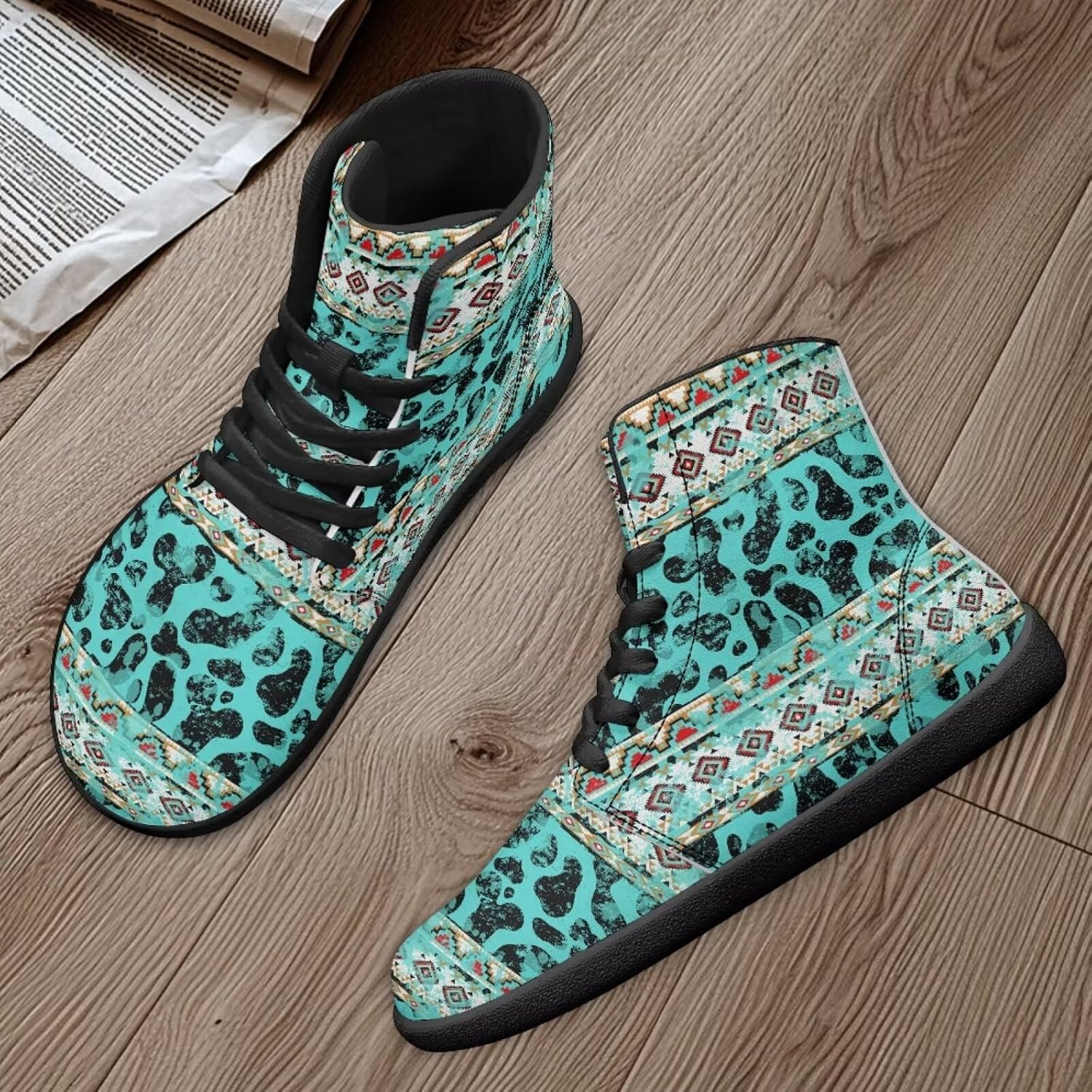 Кроссовки Binienty High Top Barefoot для женщин и мужчин, модные с нулевым перепадом, водонепроницаемые походные ботинки из ПУ-кожи, зеленый — фото 2