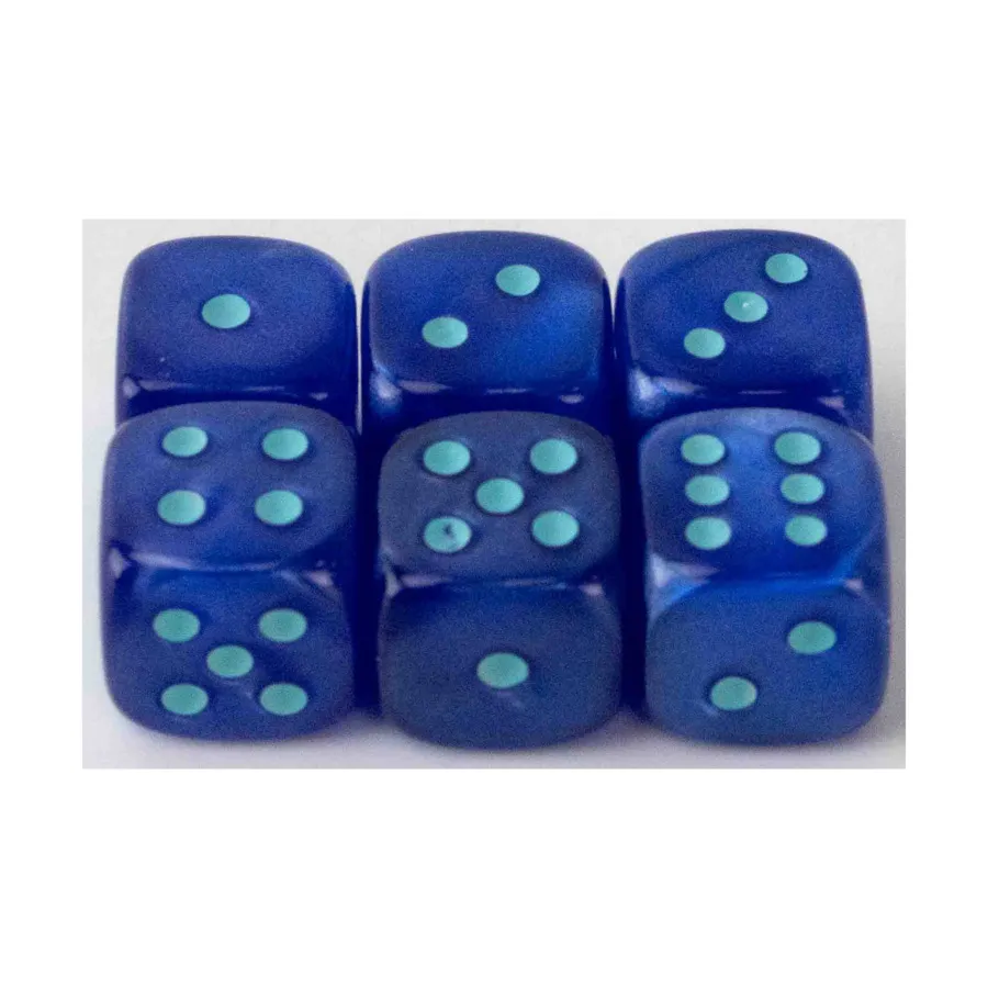 

d6 12 мм Синий с аквамарином (6), Dice - Satin, 12mm (Crystal Caste)