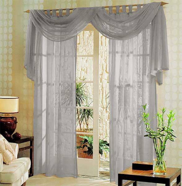 

Штора Gardinenboxn Set Voile Querbehang Uni, 140x245x1 см, серый