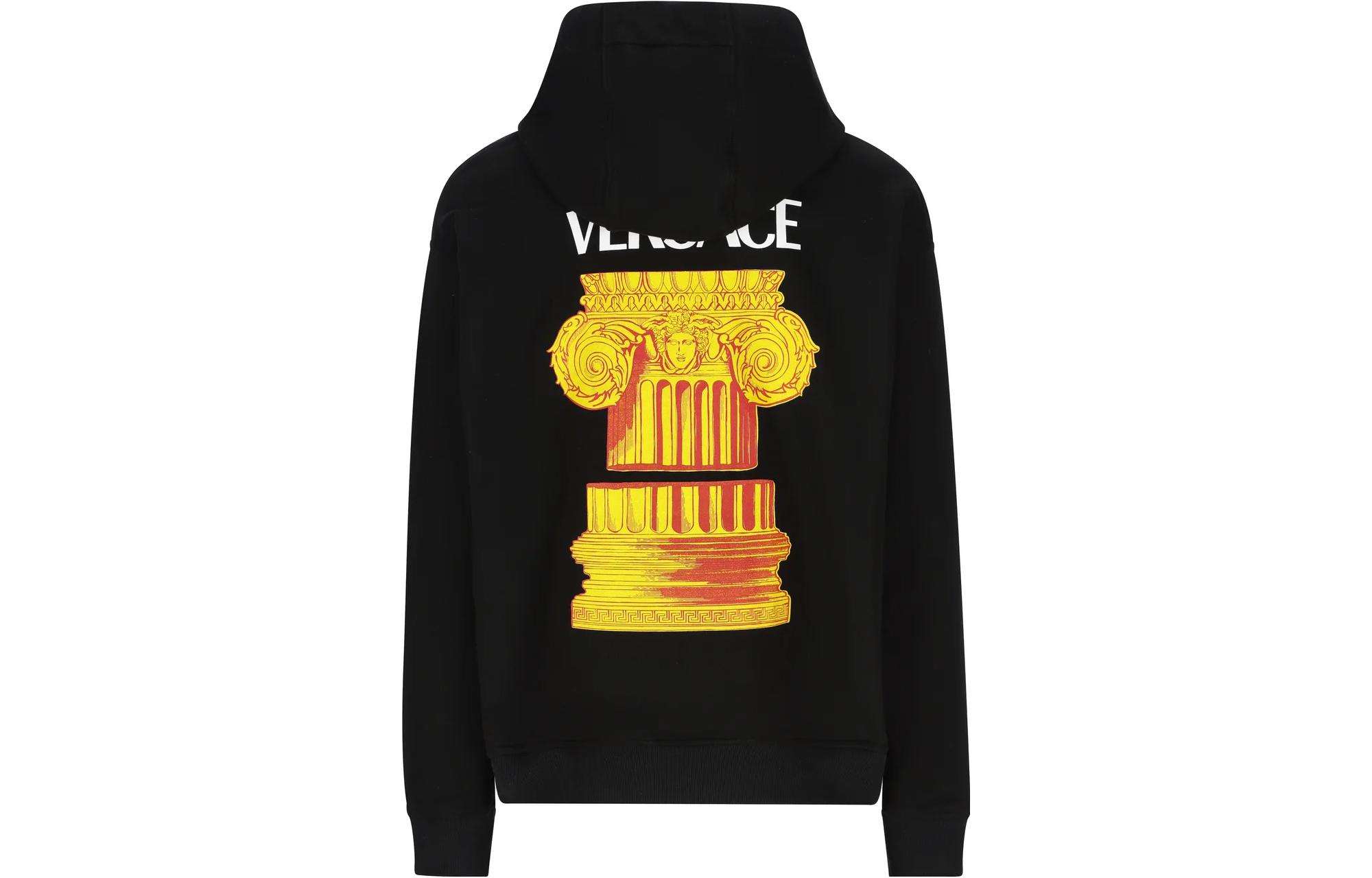 Графическая худи на молнии VERSACE, черный — фото 3