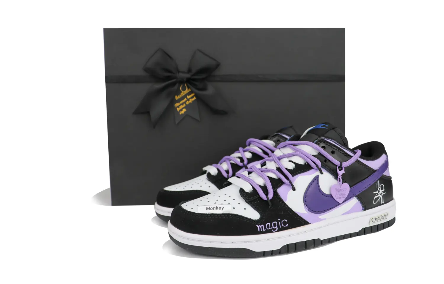 

Кроссовки Nike Dunk Skateboarding Shoes Women's Low-top White, фиолетовый
