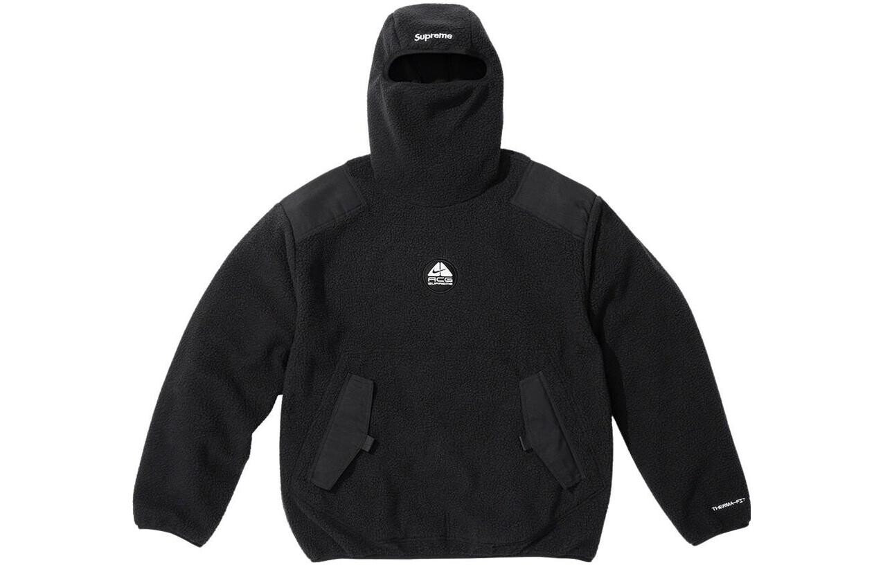 

Флисовый пуловер Supreme Nike, черный