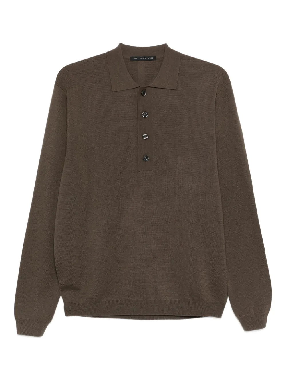 

Тонко вязаное поло Low Brand, коричневый