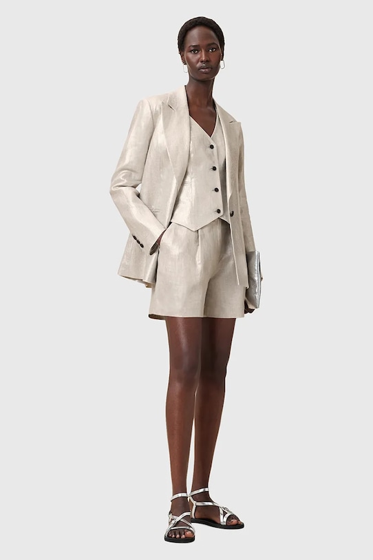 

Льняные шорты Averie Allsaints, серебряный