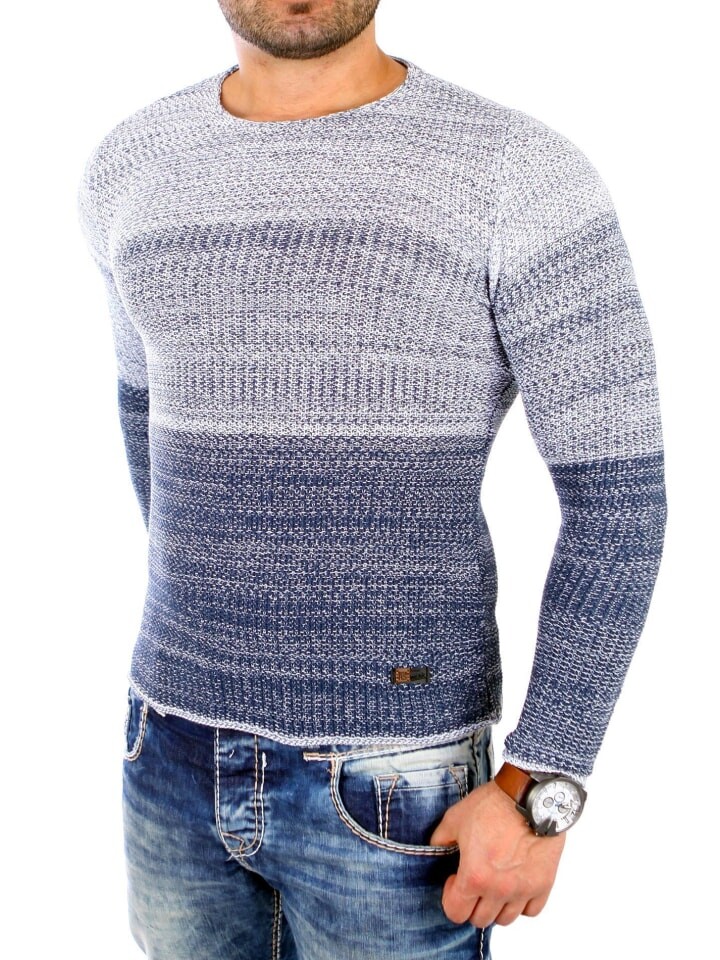 

Пуловер RESLAD Strickpullover Colorblock, цвет indigoblau