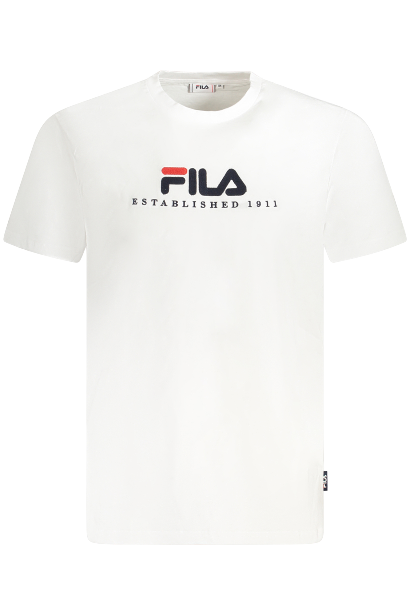 

Мужская футболка Fila хлопковая с контрастным логотипом, белый