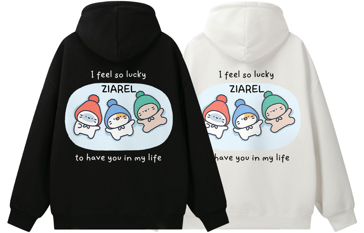 

Толстовка Unisex Hooded Moderate Heavyweight ZIAREL, черный+белый[2 pack]