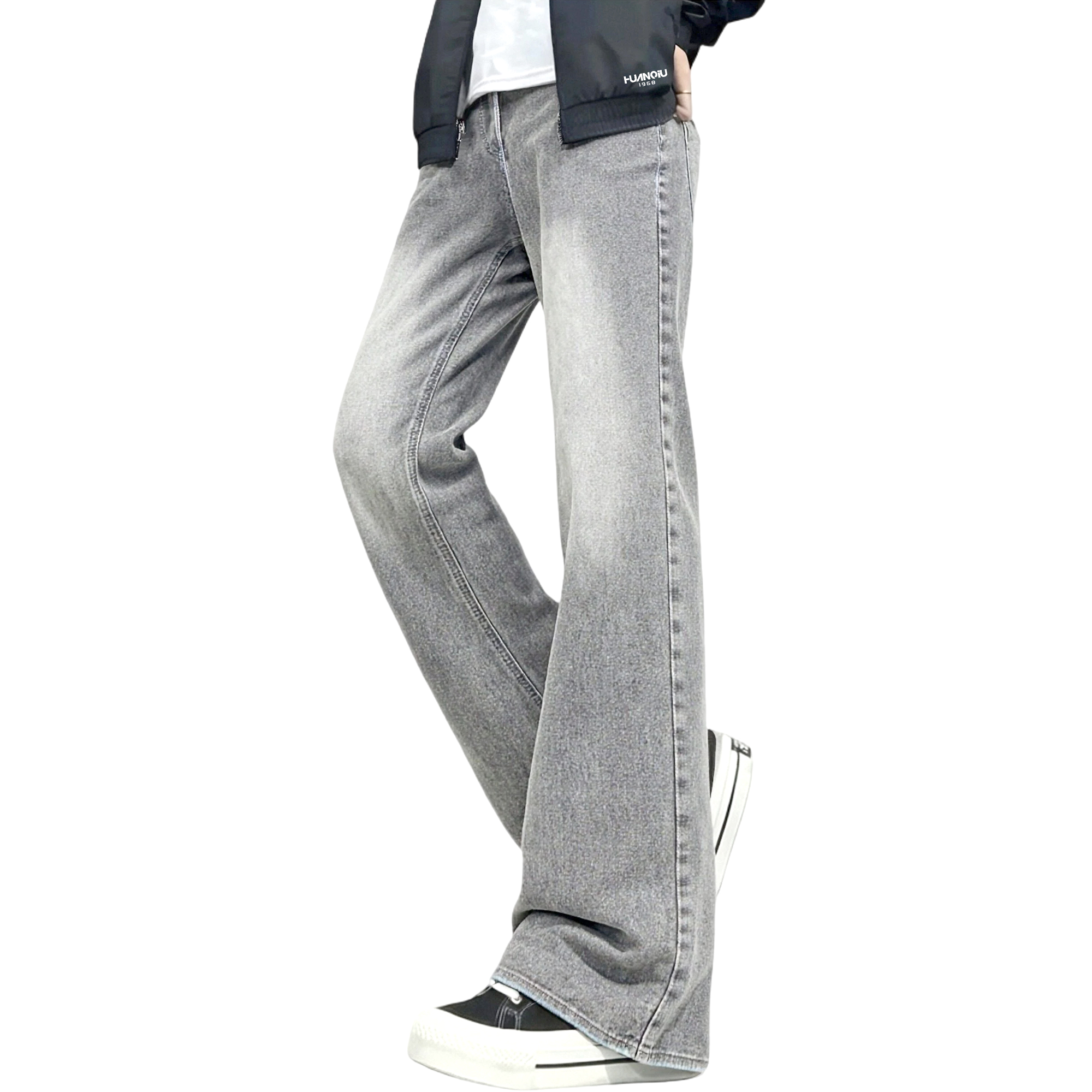 

Джинсы Unisex Moderate Flared HUANQIU, smoke серый[fleece-lined thickened]