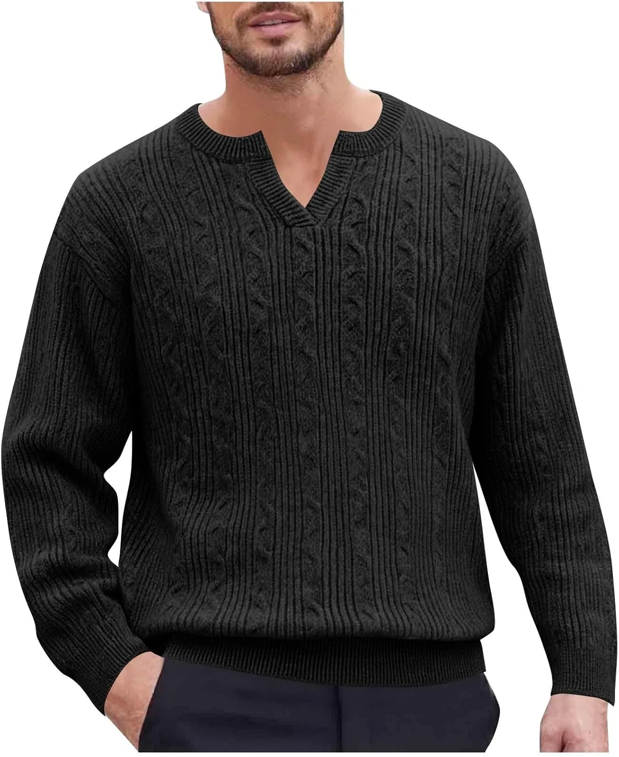 

Мужской свитер Casual Dress Pullover Slim Fit легкий с длинным рукавом