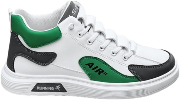 

Модные кожаные кроссовки с лоскутным дизайном, низкие шнурованные студенческие повседневные мужские обувь для скейтборда, подошва из ПВХ, устойчивая к скольжению и износу Clolinde, белый/зеленый