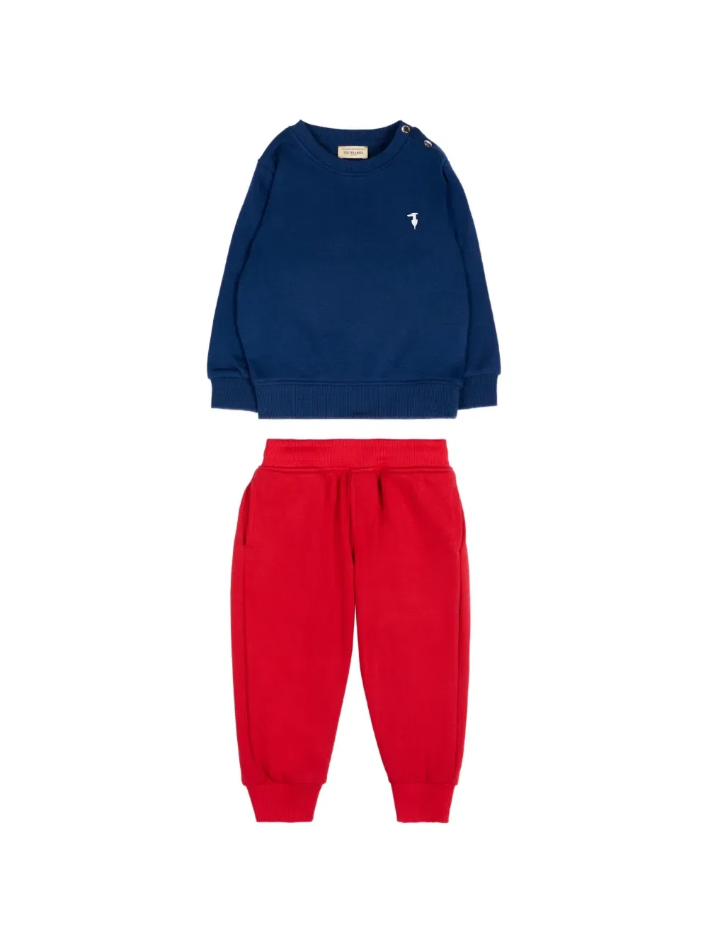 Вышитый спортивный костюм с длинными рукавами Trussardi Junior, синий