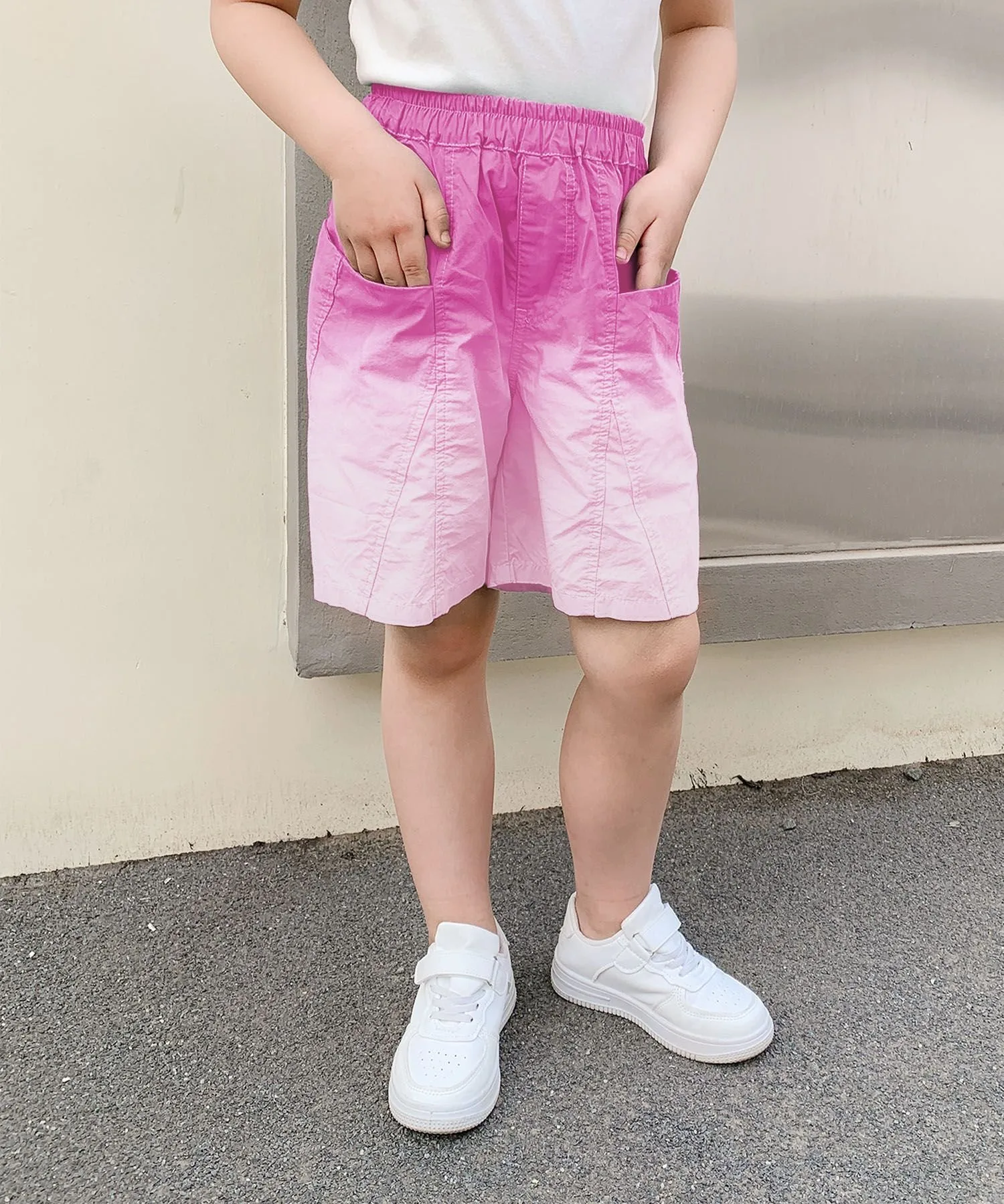 Детские широкие шорты с градиентным рисунком Aimoha Kids, pink