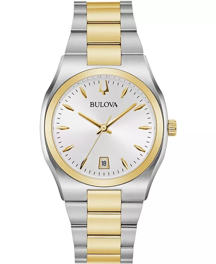 

Женские двухцветные часы Surveyor с браслетом из нержавеющей стали, 34 мм Bulova, белый