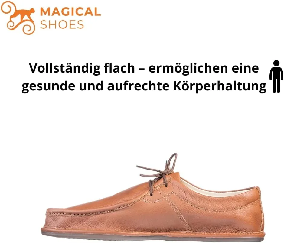 Мокасины Magical Shoes мужские и женские, кожаные лоферы для прогулок, минималистичные низкие туфли, сверхлегкие, нуровке, дышащие, туфли для ходьбы босиком, мокасины, Cameron, коричневый — фото 4