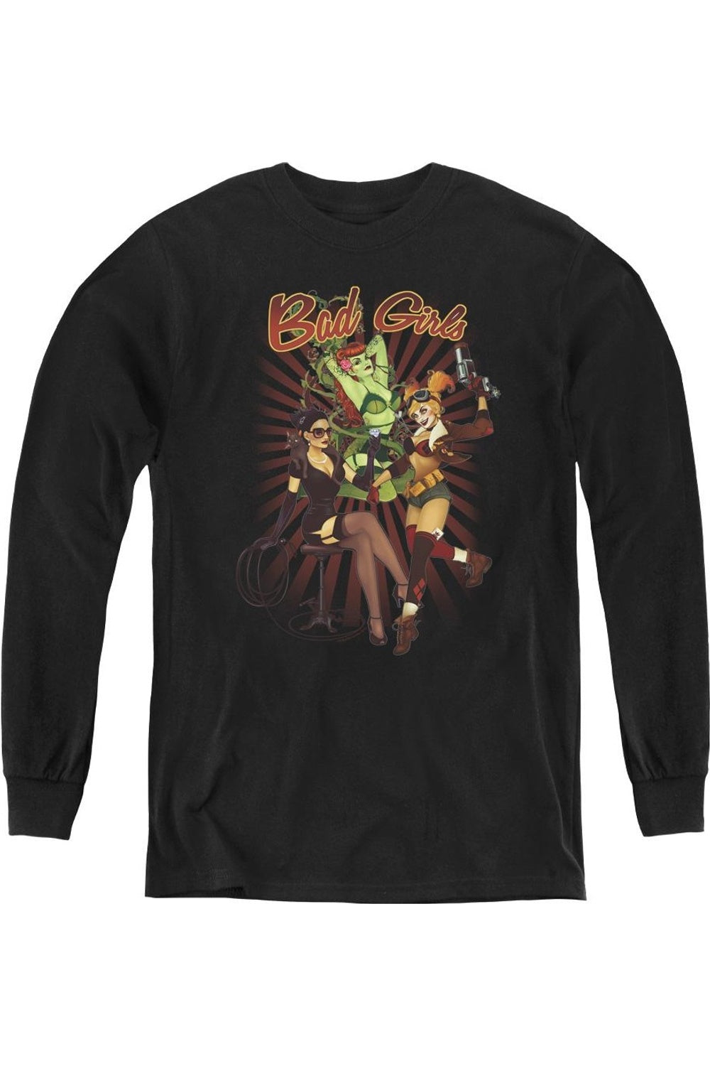 

Футболка с длинным рукавом "Плохие девчонки" Justice League of America Gildan, черный