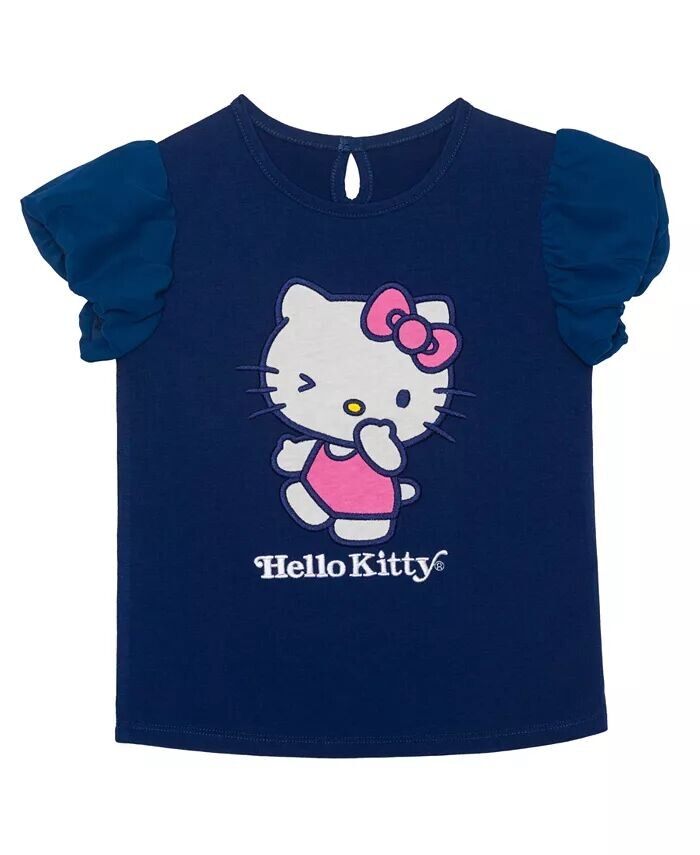 Комплект из топа и леггинсов с короткими рукавами Little Girls Wink Hello Kitty, мультиколор — фото 4
