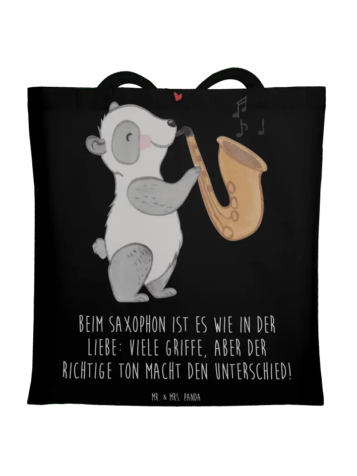 

Сумка для переноски Mr & Mrs Panda Saxophon Liebe, черный