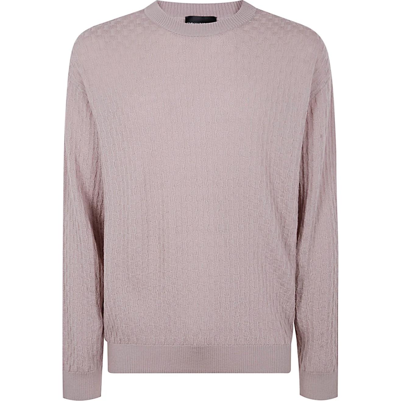 

Футболка с дроп-шолдер и 3D вязкой EMPORIO ARMANI, розовая