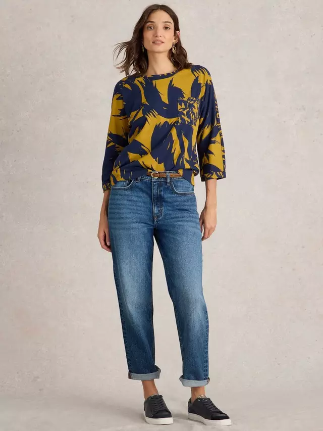 

Топ White Stuff Demi Dolman, цвет mustard/navy