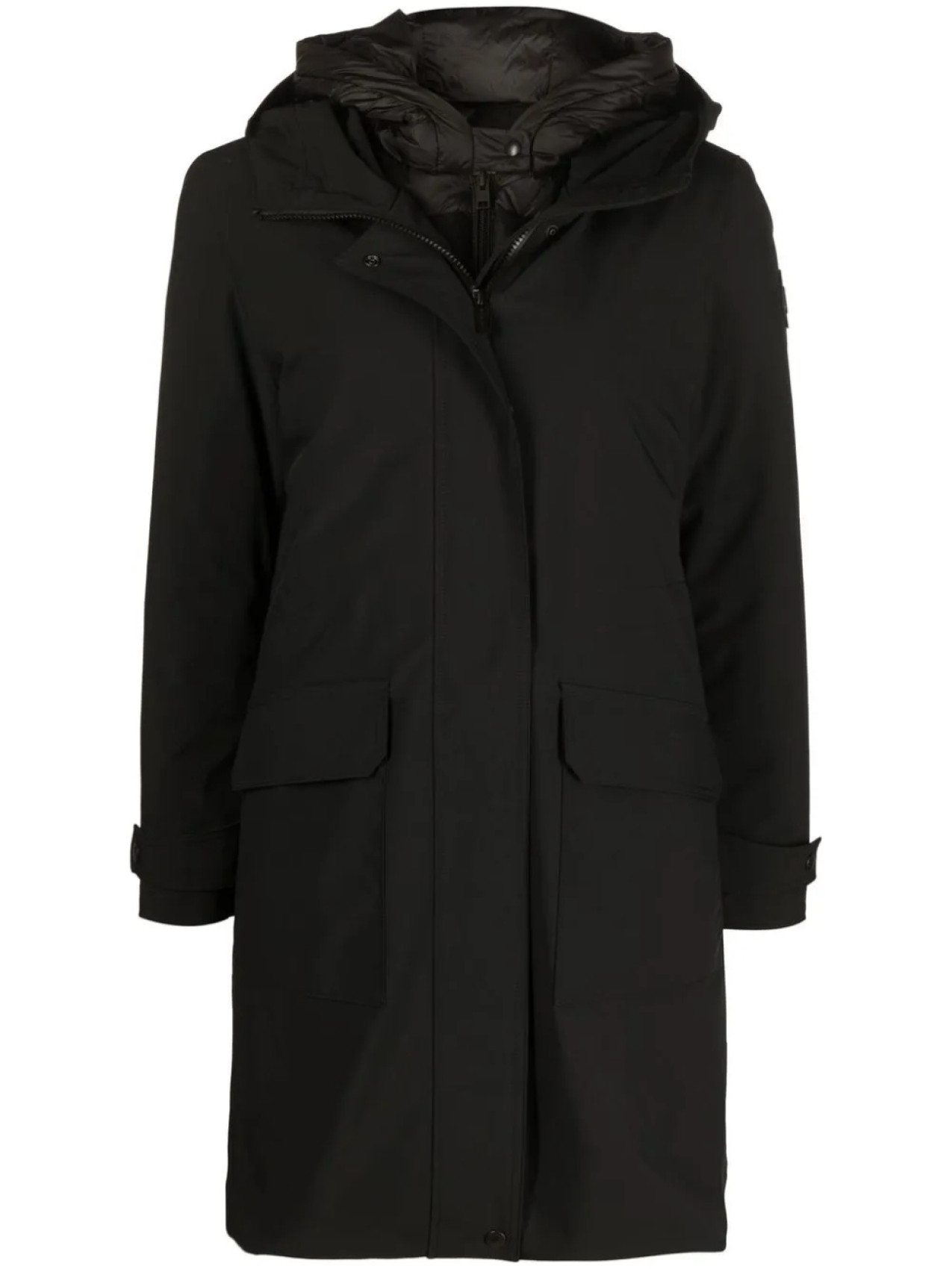 

Woolrich пальто длины миди с капюшоном, черный